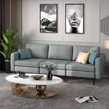 1/2/3/4-Seat Convertible Sectional Sofa with Reversible Ottoman-3-Seat