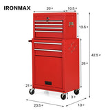 Rolling Cabinet Storage Chest Box Garage Toolbox Organizer-Red