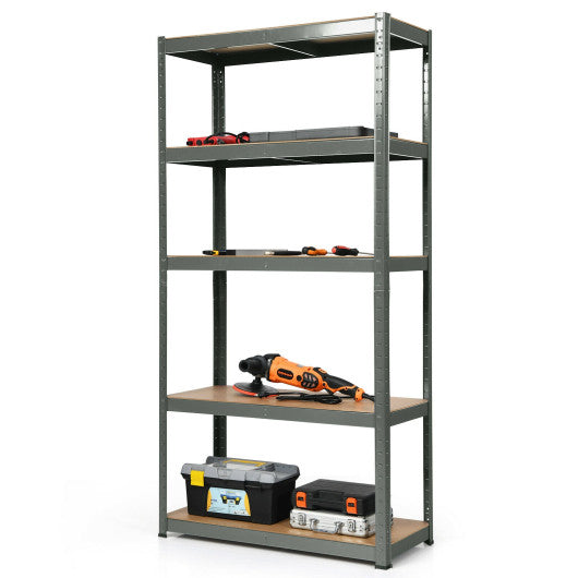 72 Inch Storage Rack with 5 Adjustable Shelves for Books Kitchenware-Gray