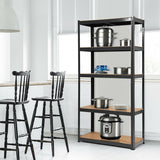 72 Inch Storage Rack with 5 Adjustable Shelves for Books Kitchenware-Black