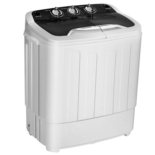 8 Lbs Compact Mini Twin Tub Washing Spiner Machine for Home and Apartment