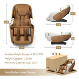 Relaxe Zero Gravity Shiatsu Massage Chair with Heating (SL-Track)-Coffee