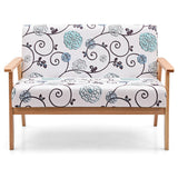 Modern Fabric Loveseat Sofa Couch Upholstered 2-Seat Armchair-Blue