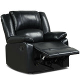 Recliner Chair Lounger Single Sofa for Home Theater Seating with Footrest Armrest-Black