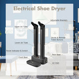 2-Shoe Electric Shoe Dryer with Portable Adjustable Warmer for Boots and Socks -Gray