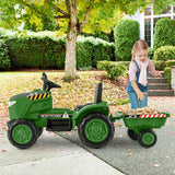 12V Kids Ride On Tractor with Trailer and Remote Control-Dark Green