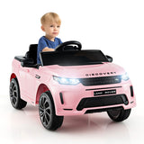 12V Kids Ride On Car with Remote Control Lockable Doors Slow Start System and LED Lights-Pink