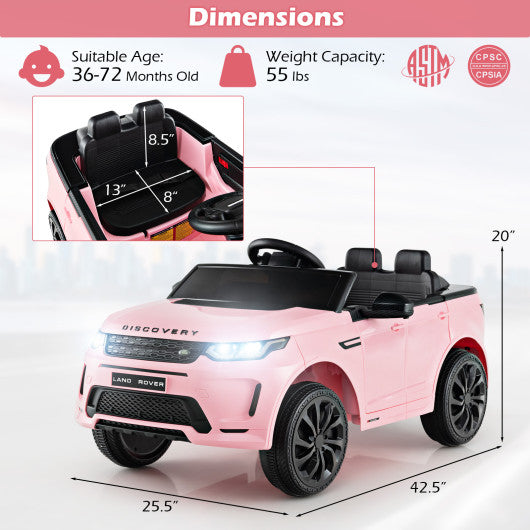 12V Kids Ride On Car with Remote Control Lockable Doors Slow Start System and LED Lights-Pink