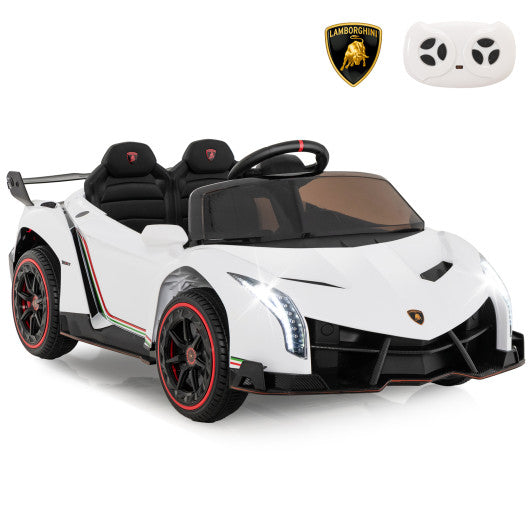 12V Licensed Lamborghini 4WD Kids Ride-on Sports Car with 2.4G Remote-White