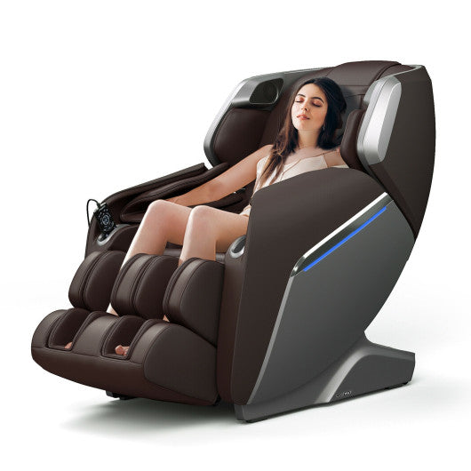 Therapy 08-Full Body Zero Gravity Massage Chair with SL Track Voice Control Heat-Brown