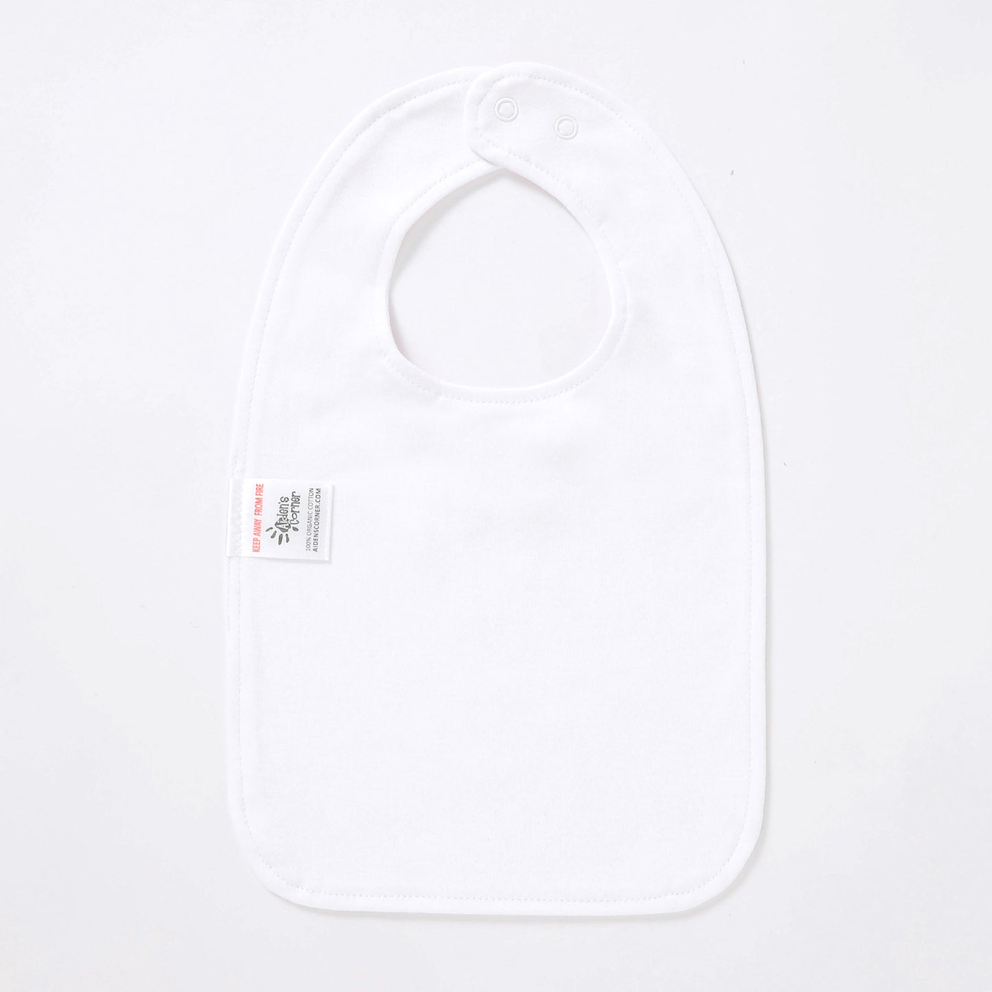 Aidens Corner Organic Cotton Baby Bibs | White