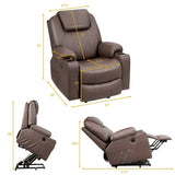Electric Power Lift Leather Massage Sofa-Brown