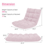 14-Position Adjustable Cushioned Floor Chair-Light Pink