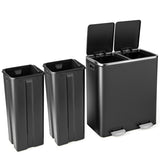 16 Gallon Dual Step Trash Can-Black