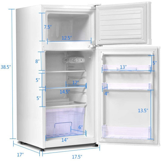 2 Doors Cold-rolled Sheet Compact Refrigerator-White