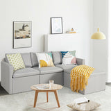 Convertible L-Shaped Sectional Sofa Couch with Reversible Chaise-Light Gray