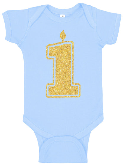 1 Gold First Birthday Onesies & Bodysuits