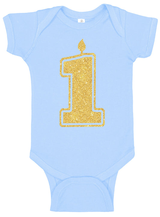 1 Gold First Birthday Onesies & Bodysuits