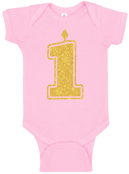 1 Gold First Birthday Onesies & Bodysuits