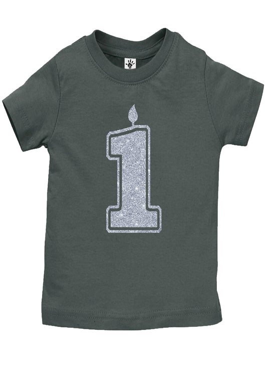 1 Silver First Birthday Shirt