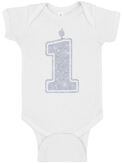 1 Silver First Birthday Onesies & Bodysuits