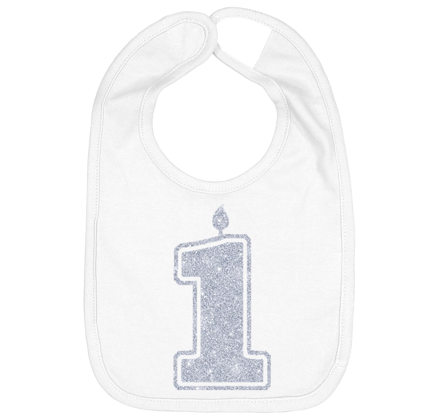 Silver 1 First Birthday Smash Cake Bibs