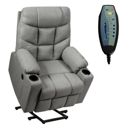 Electric Power Lift Recliner Massage Sofa-Light Gray
