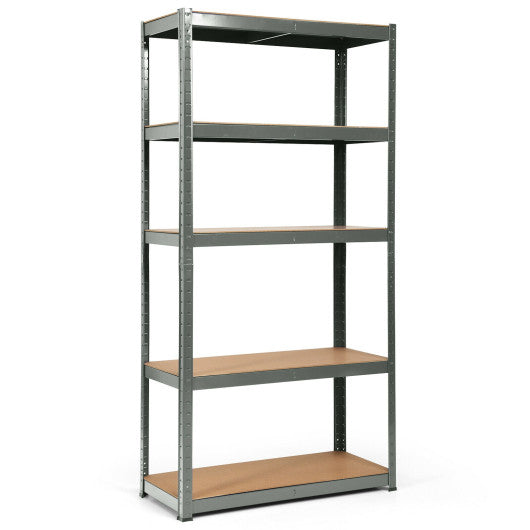 72 Inch Storage Rack with 5 Adjustable Shelves for Books Kitchenware-Gray