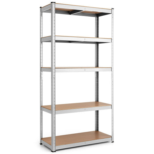 35.5 x 71 Inch Adjustable 5-Layer 2000 lbs Capacity Tool Shelf-Silver