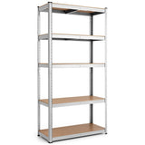 35.5 x 71 Inch Adjustable 5-Layer 2000 lbs Capacity Tool Shelf-Silver