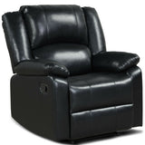 Recliner Chair Lounger Single Sofa for Home Theater Seating with Footrest Armrest-Black