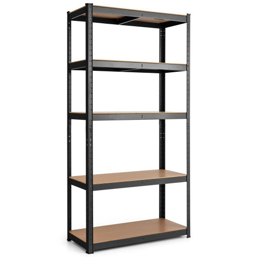 Adjust 30 x60 Inch 5 Level Garage Tool Shelf Storage-Black