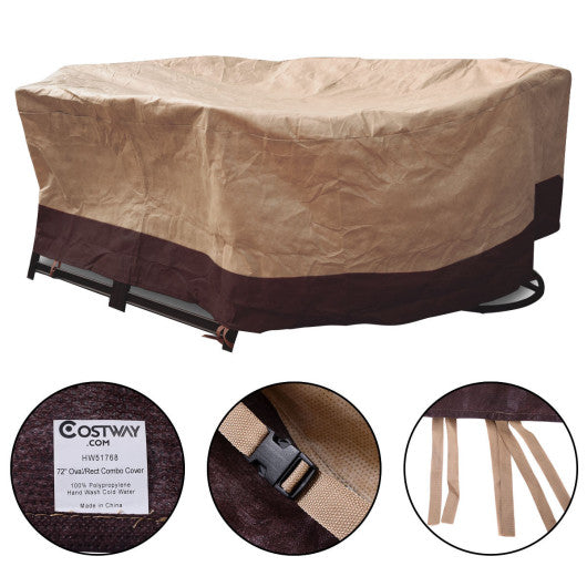 72" Waterproof Oval/Rect Garden Table Cover