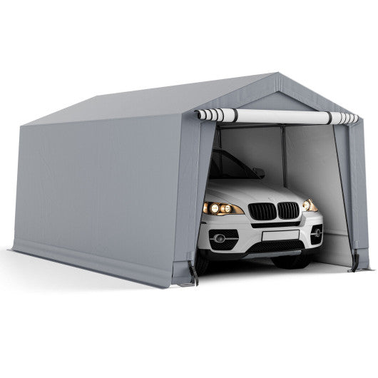 10 x 16/10 x 20 Feet Outdoor Heavy-Duty Carport with 2 Doors-10 x 16 ft