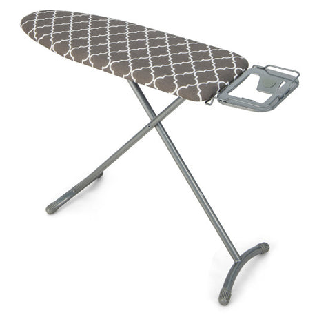 44 x 14 Inch Foldable Ironing Board with Iron Rest Extra Cotton Cover-Gray