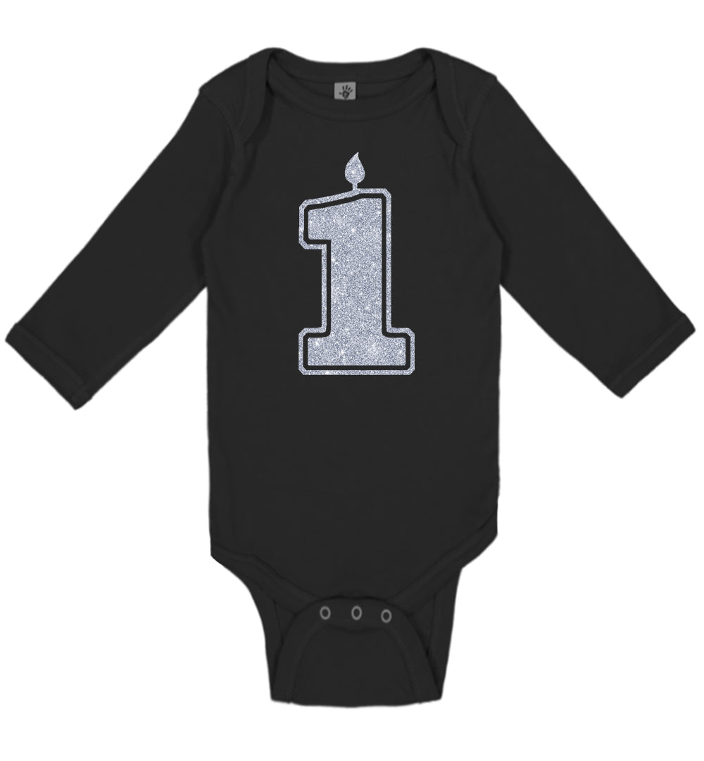 1 Silver First Birthday Onesies & Bodysuits