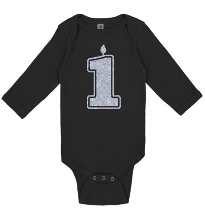 1 Silver First Birthday Onesies & Bodysuits