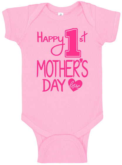 Happy 1st Mother's Day Onesies & Bodysuits