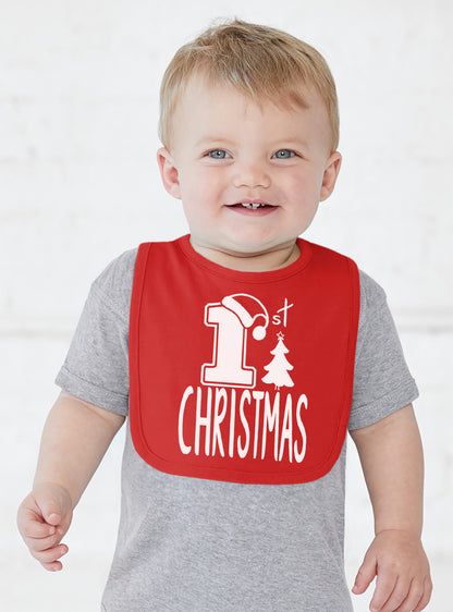 Baby Infant Christmas Bib Red