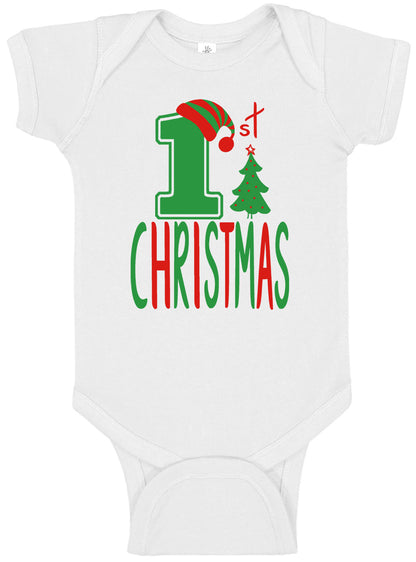 Baby's 1st Christmas Onesies and Bodysuits