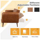 3 Seat Convertible Sofa Bed with Adjustable Backrest for Living Room-Brown