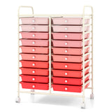 20 Drawers Rolling Storage Cart Studio Organizer-Pink