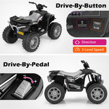 24V Kids Ride-On Electric ATV with Wireless Connection for Toddlers 3-8 Years Old-Black