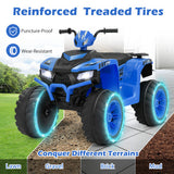 24V Kids Ride-On Electric ATV with Wireless Connection for Toddlers 3-8 Years Old-Blue