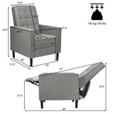 Mid-Century Push Back Recliner Chair -Gray