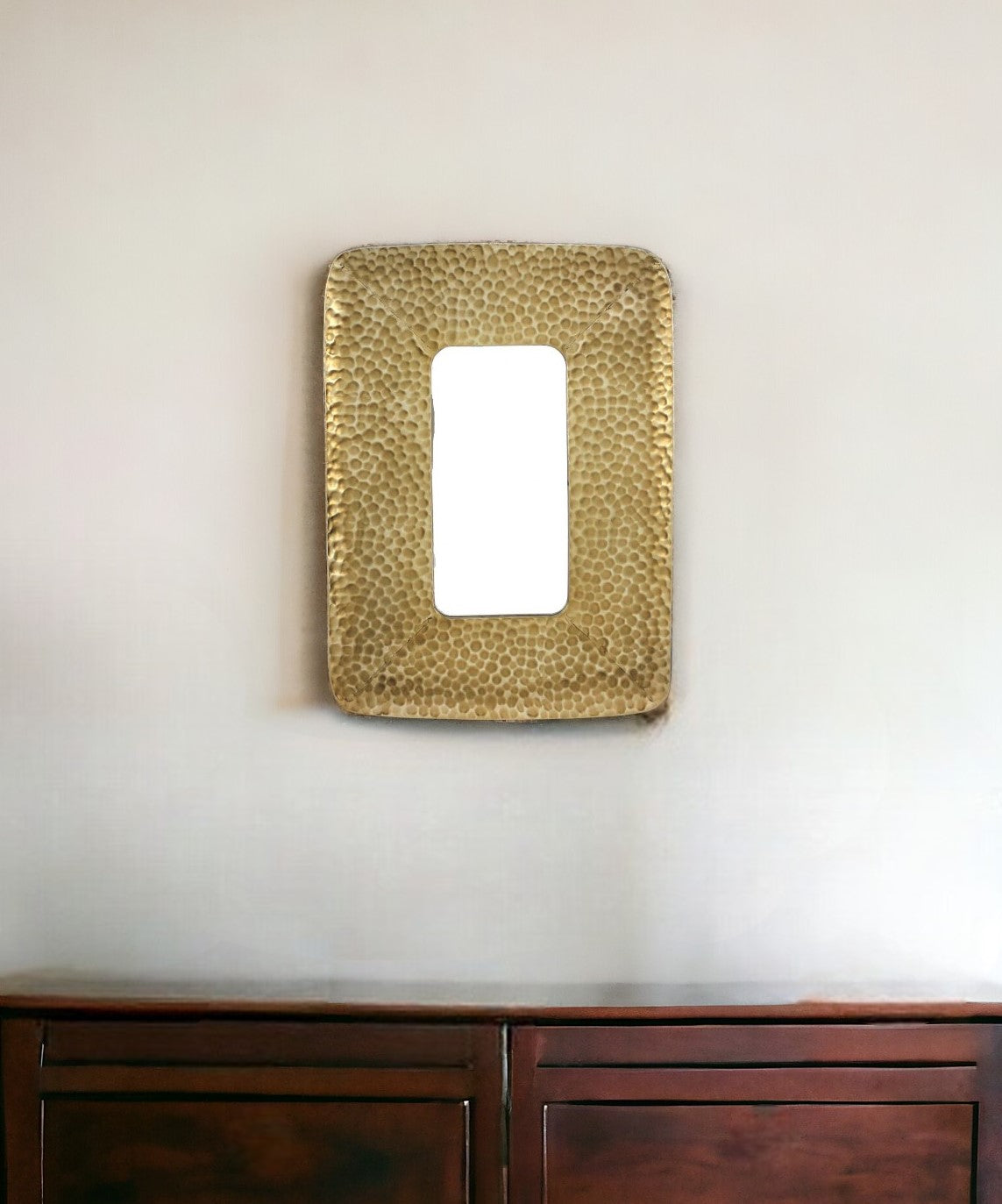 28" Gold Metal Framed Accent Mirror