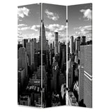 48" X 72" Multi Color Wood Canvas New York Skyline  Screen