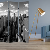 48" X 72" Multi Color Wood Canvas New York Skyline  Screen