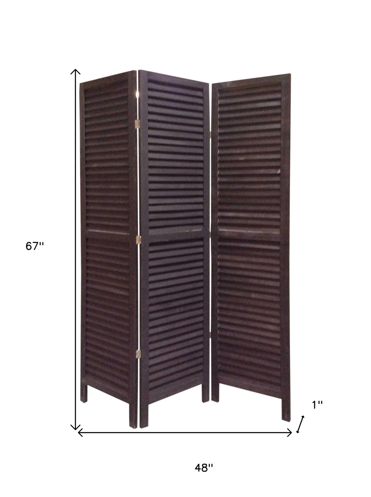 48 X 67 Black Wood Shutter - Screen