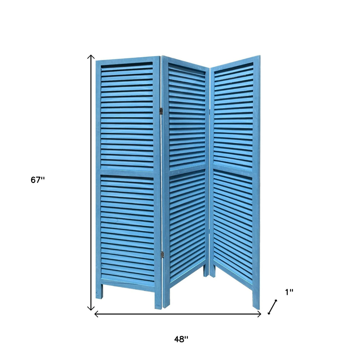 48 X 67 Black Wood Shutter - Screen